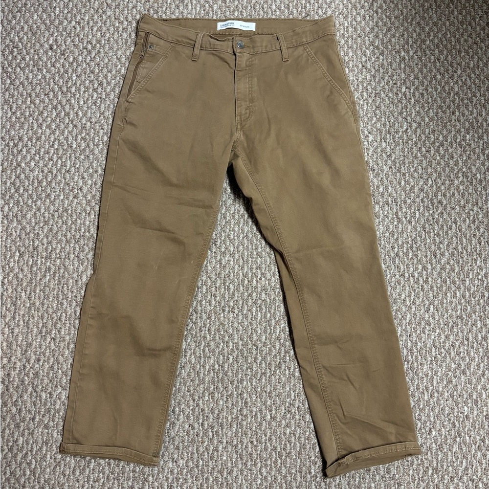 Levi Strauss Signature Men’s Business Casual Tan Khaki Pants